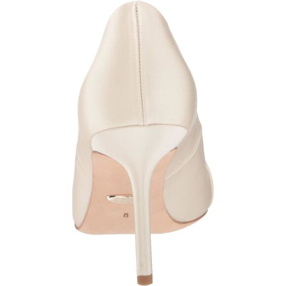 BADGLEY MISCHKA Womens Ivory Padded Devi Stiletto Slip On Leather Dress Pumps 7 - Picture 2 of 5